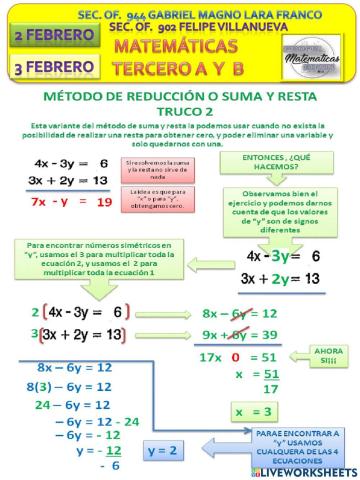 Método de reducción: truco 2