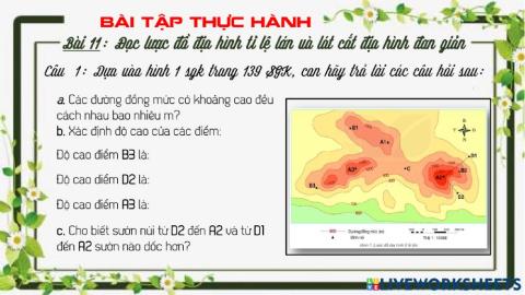 Thực Hành: Đọc lược đồ địa hình tỉ lệ lớn