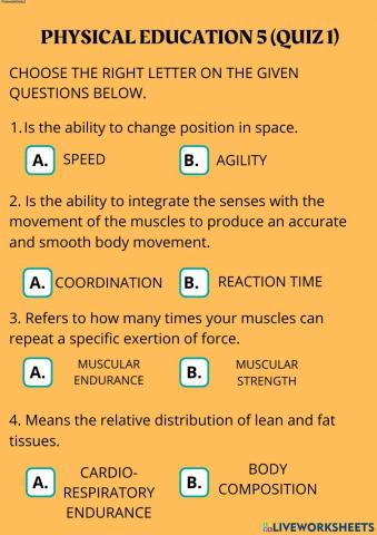 Health related and skill related components