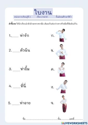 ภาษาท่าทางนาฏศิลป์