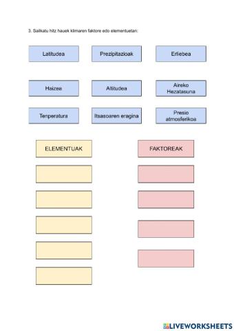 Klimaren elementar eta faktoreak