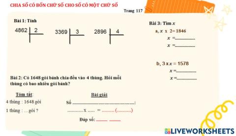 Chia số có bốn chữ số cho số có một chữ số