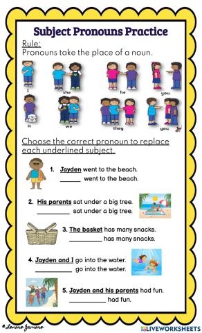 Subject Pronouns Review