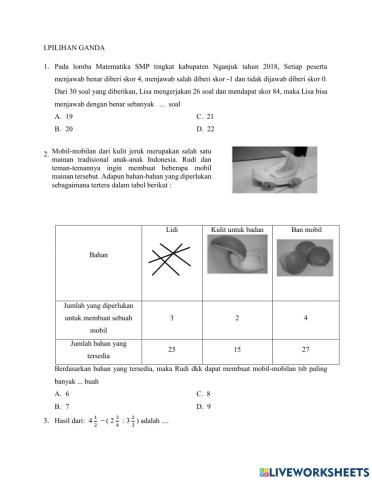 Latihan soal ujian sekolah