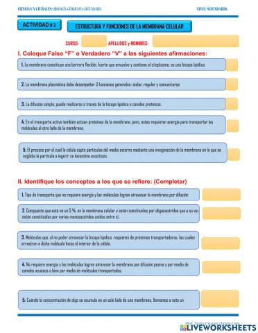 2. Estructura y funciones de la membrana