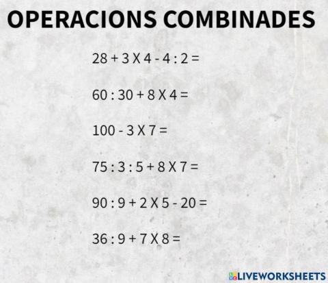 Operacions combinades