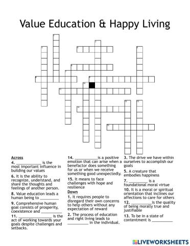 Crossword Happy Learning