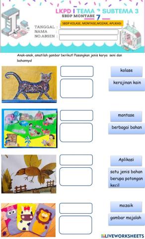 Karya seni kolase mozaik montase aplikasi