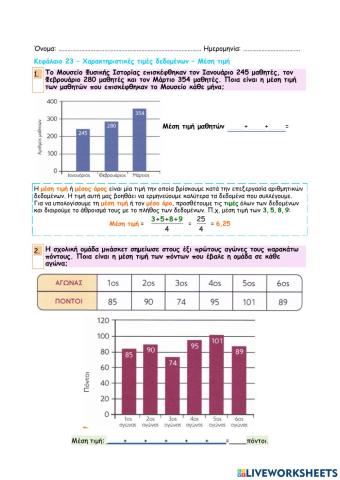 Κεφάλαιο 23 - Χαρακτηριστικές τιμές δεδομένων - Μέση τιμή