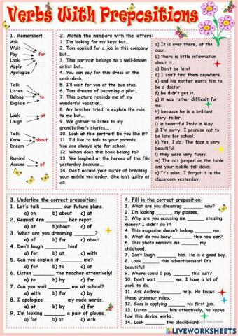 Prepositions and verbs