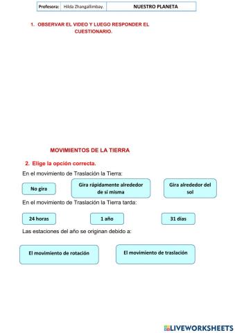 Movimientos  de  la tierra