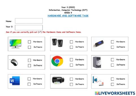 Hardware and Software task