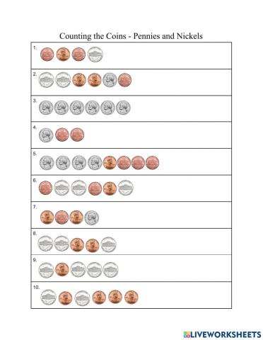 Counting the Coins - Pennies and Nickels (2)