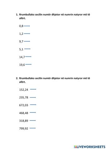 Rrumbullakimi i numrave dhjetorë