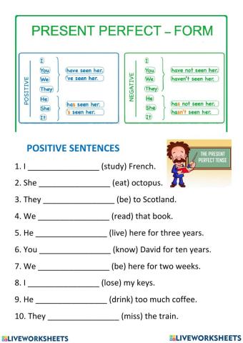 Present Perfect Senteces