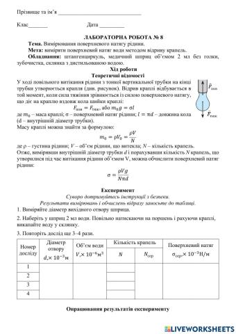 Поверхневий натяг рідини