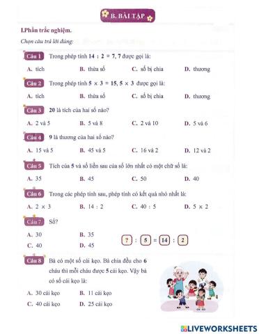 Toán 2 - Tuần 22 Bài tập