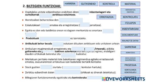 Osasun biltegien funtzioak