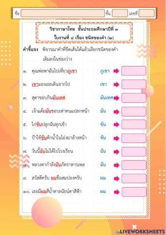 ชนิดของคำ