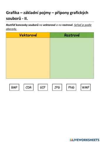ICT Grafika - koncovky souborů II.