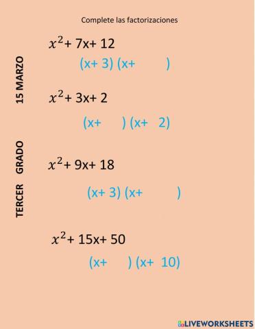 Factorizaciones