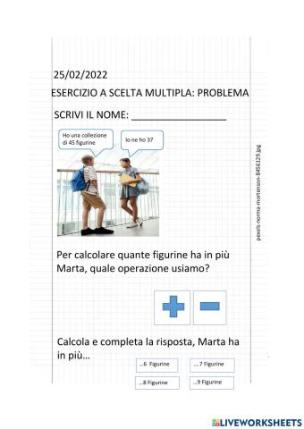 problema sottrazione