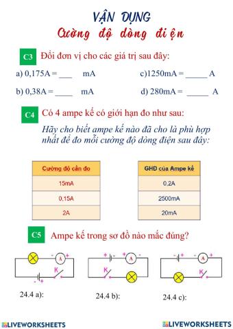 Cường độ dòng điện