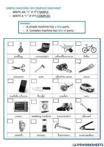 Simple and complex machines