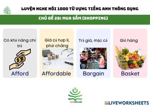 Tự luyện 1000 từ vựng tiếng Anh thông dụng