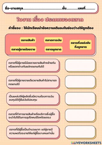 ประเภทของตลาด