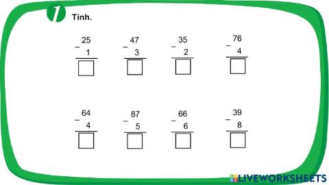 Phép trừ dạng 27 - 4