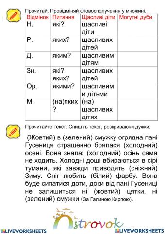 Відмінювання прикметників