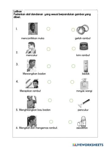 Fungsi Alatan dan Bahan Kebersihan Diri dan Dandanan Diri