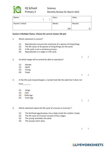 Science Test