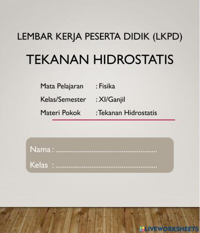 Percobaan Tekanan Hidrostatis