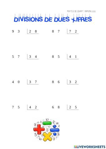 Divisions dues xifres