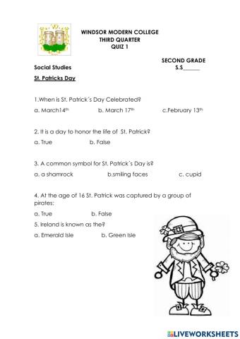 Ss quiz 1 3rd 2g