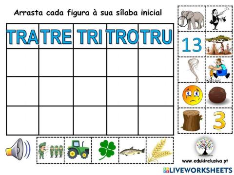 Jogo interativo – sílabas – tra-tre-tri-tro-tru