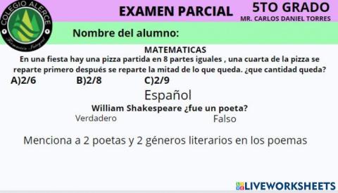 Examen 5to grado