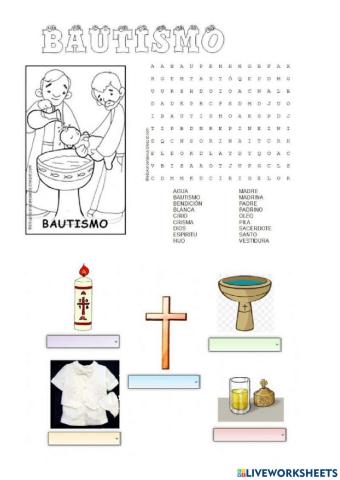 SOPA DE LETRAS EL BAUTISMO