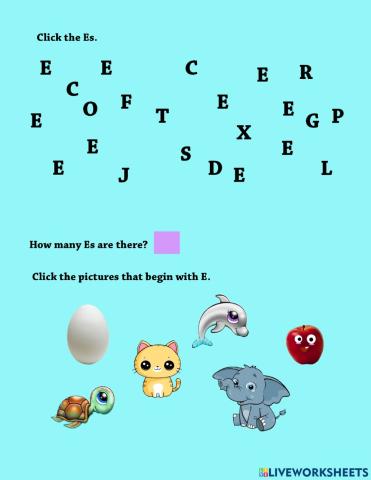 Letter E practice