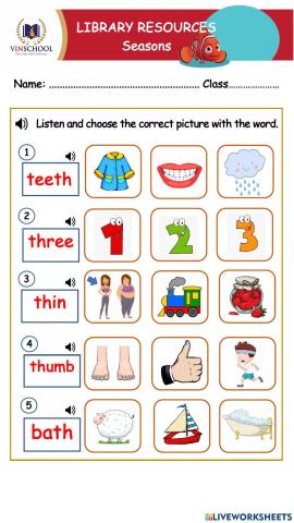 Phonics: th, TH