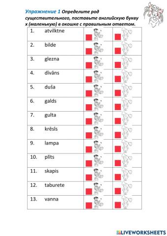 Gender of nouns