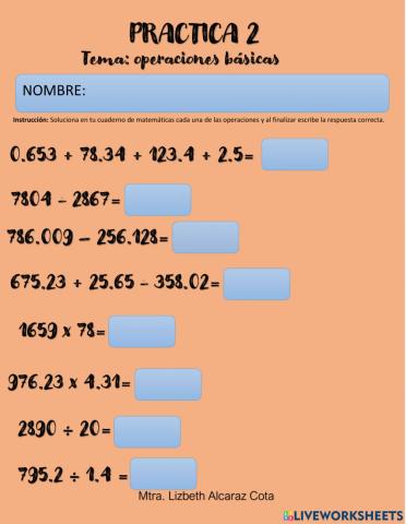 Operaciones basicas