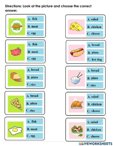 Multiple Choice-Food