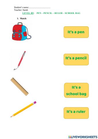 Ruler-pen-pencil-school bag