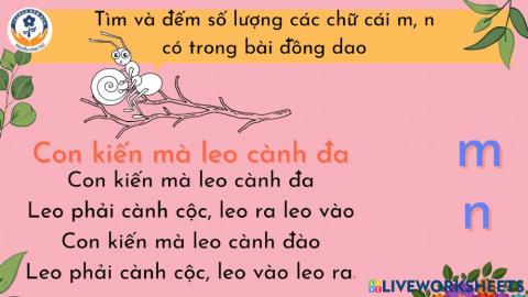 Làm quen chữ cái m, n