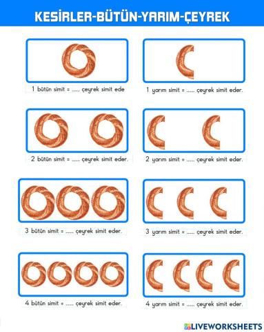 Kesirler-Bütün-Yarım-Çeyrek