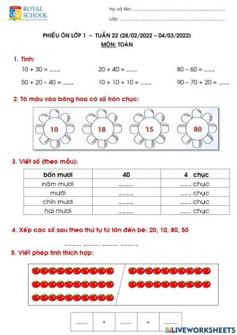 Phiếu BT tuần 22