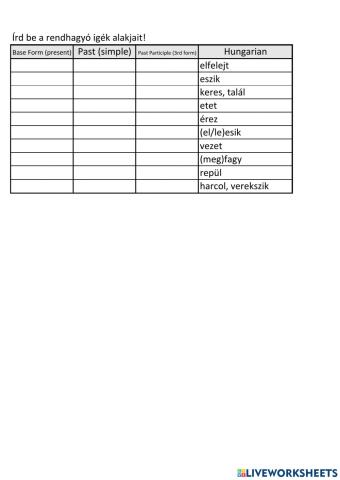 Irregular Verbs